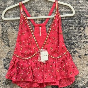 NWT Free People Sleeveless Sequined/Beaded Top